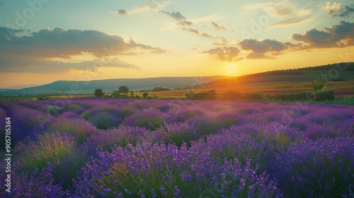 Lavender Field Sunset © vixion