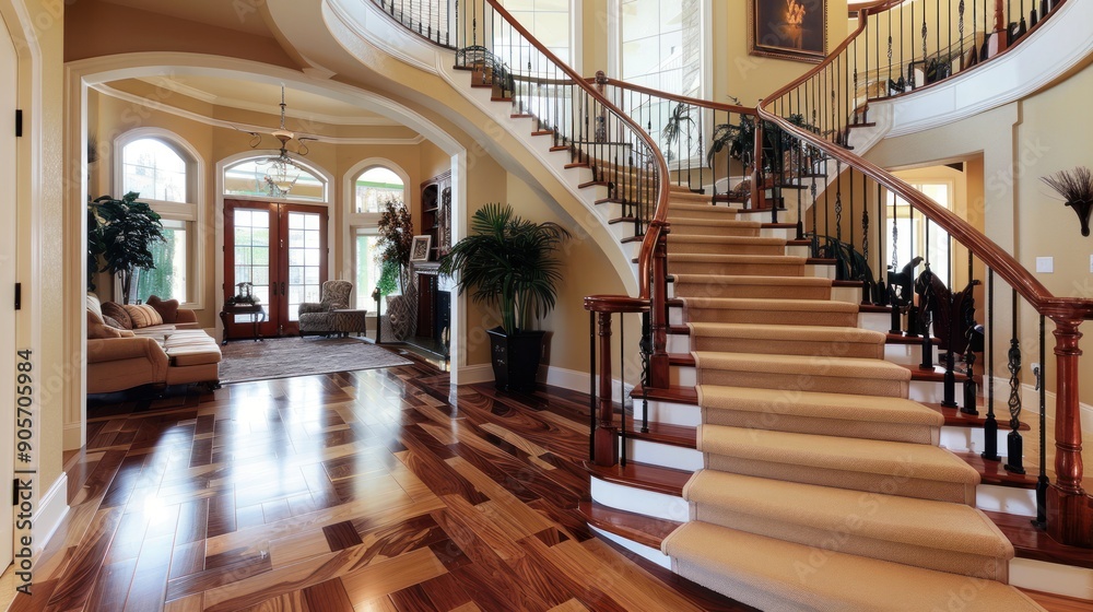 Grand Staircase in a Luxurious Home Grand Staircase in a Luxurious Home