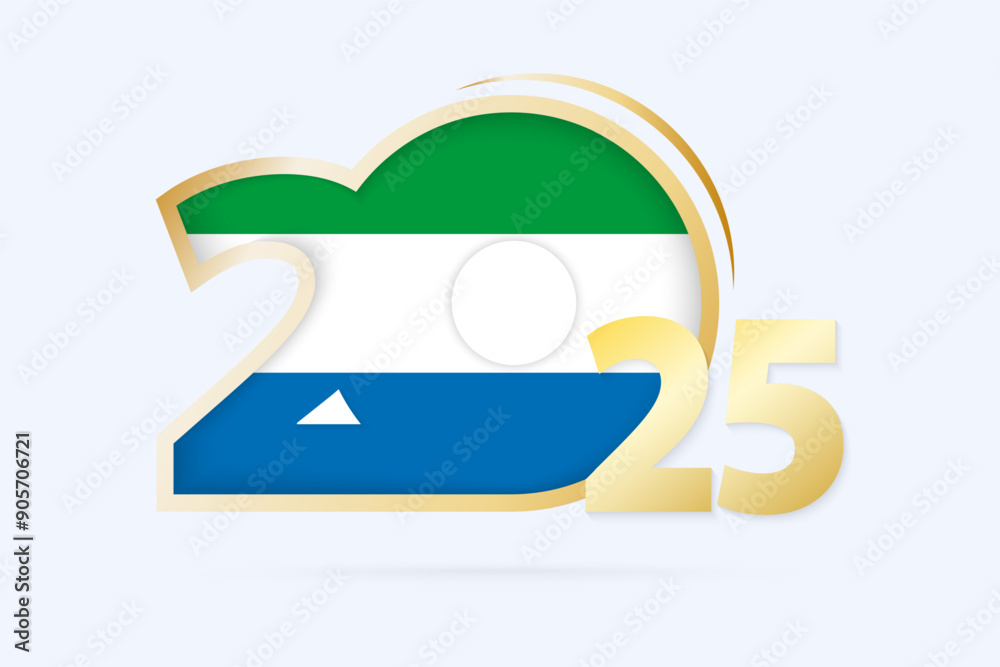 Year 2025 with Sierra Leone Flag pattern.