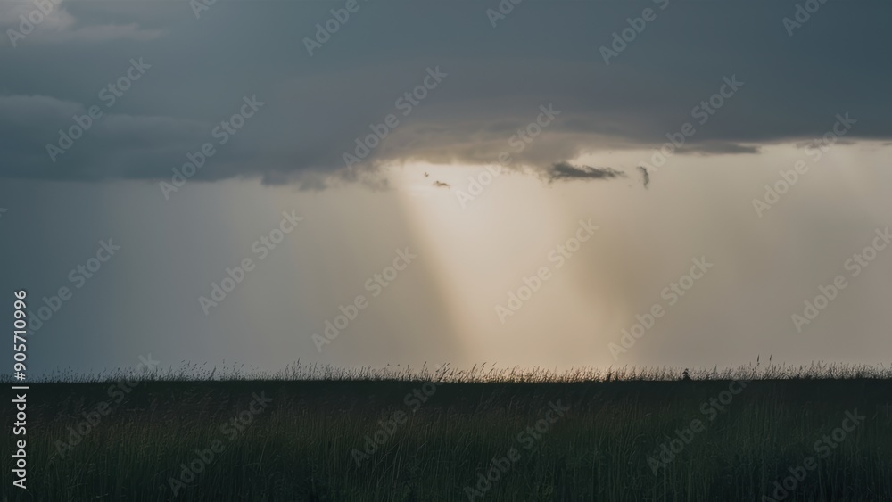 Φωτογραφία A lone cow standing in a field under the sun, AI