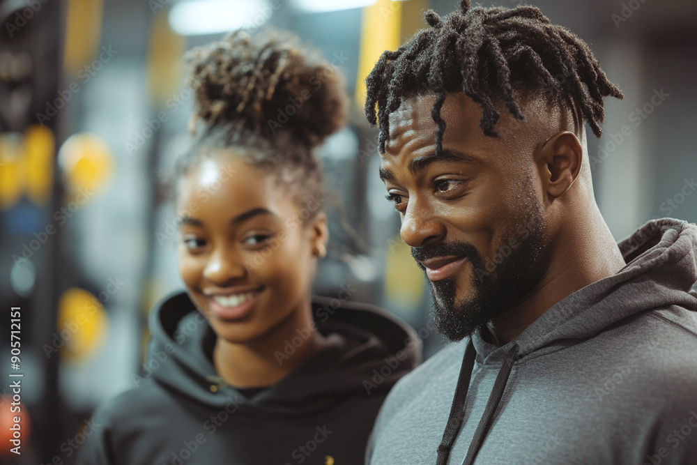 Photograph of a Mentor and Mentee in a Gym: Training together. Photograph of a Mentor and Mentee in a Gym: Training together.