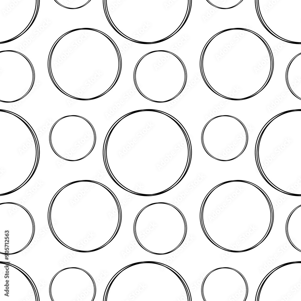Abstract repeating raster pattern with circle outlines Abstract repeating raster pattern with circle outlines