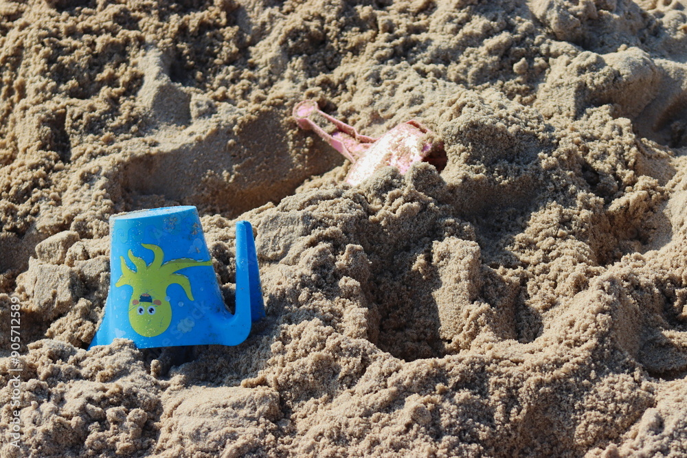 Children's sand toys on the beach. Children's sand toys on the beach.