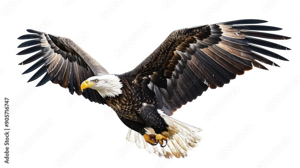 Swoop Background. Hand Drawn Bald Eagle Illustration with American Avian Art Swoop Background. Hand Drawn Bald Eagle Illustration with American Avian Art