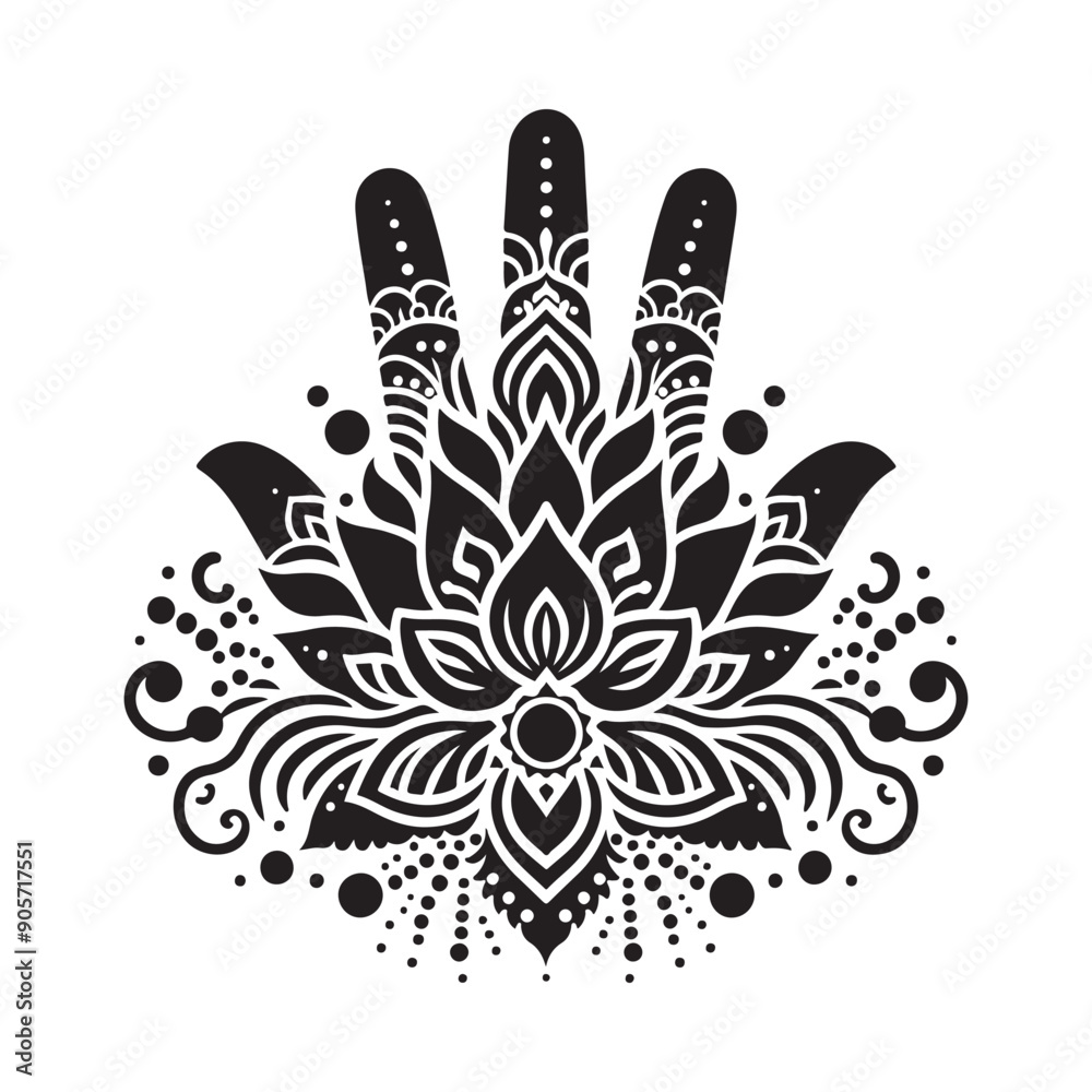 Mehendi silhouette vector illustration Mehendi silhouette vector illustration