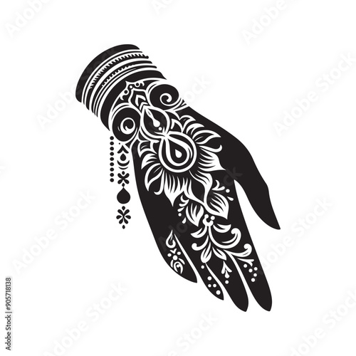 Mehendi silhouette vector illustration