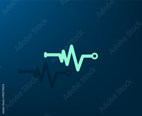 Vector illustration with shadow on blue background with gradient