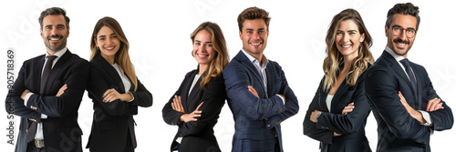 Untitled design - A set of A cheerful business man and woman in a formal suit arms connected (2)