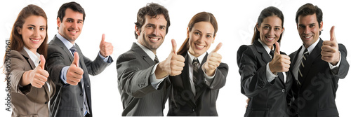 Untitled design - A set of A cheerful male and female executive team giving a thumb