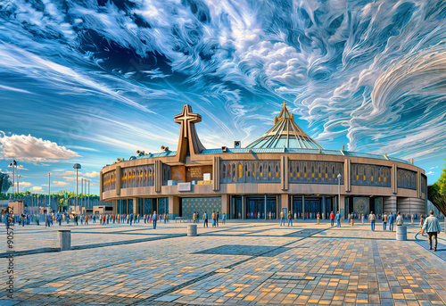 New Basilica of Our Lady of Guadalupe church architecture Mexico City