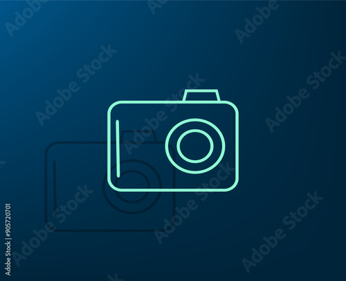 Vector illustration with shadow on blue background with gradient