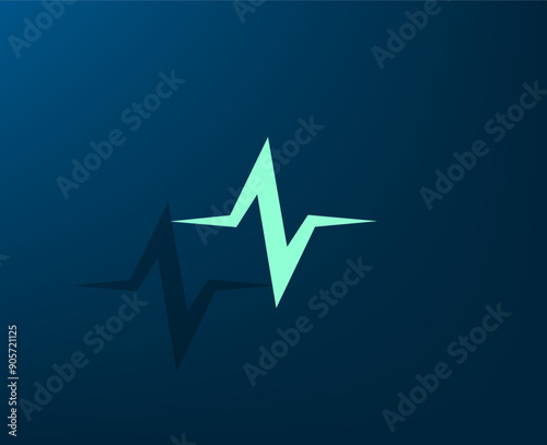 Vector illustration with shadow on blue background with gradient