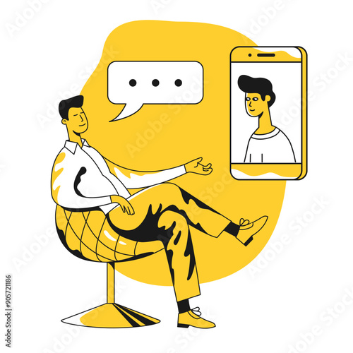 CEO conducting an interview online