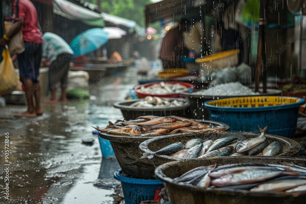 Obraz premium much Fish in the market