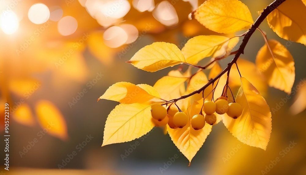 yellow branch of tree with berries in autumn high quality photo yellow branch of tree with berries in autumn high quality photo