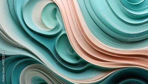 abstract gradient swirl abstract background in the style of dark aquamarine and beige whimsical topography marble layered organic forms shaped canvas gemstone bold colorful lines