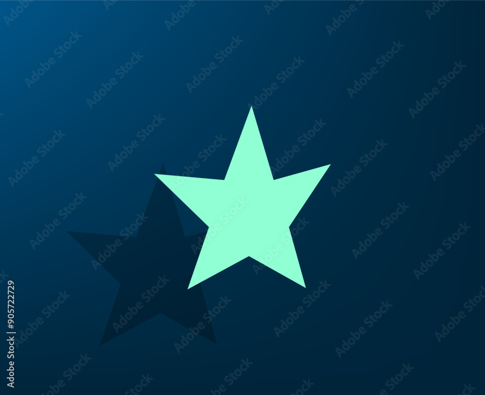 Obraz premium Vector illustration with shadow on blue background with gradient