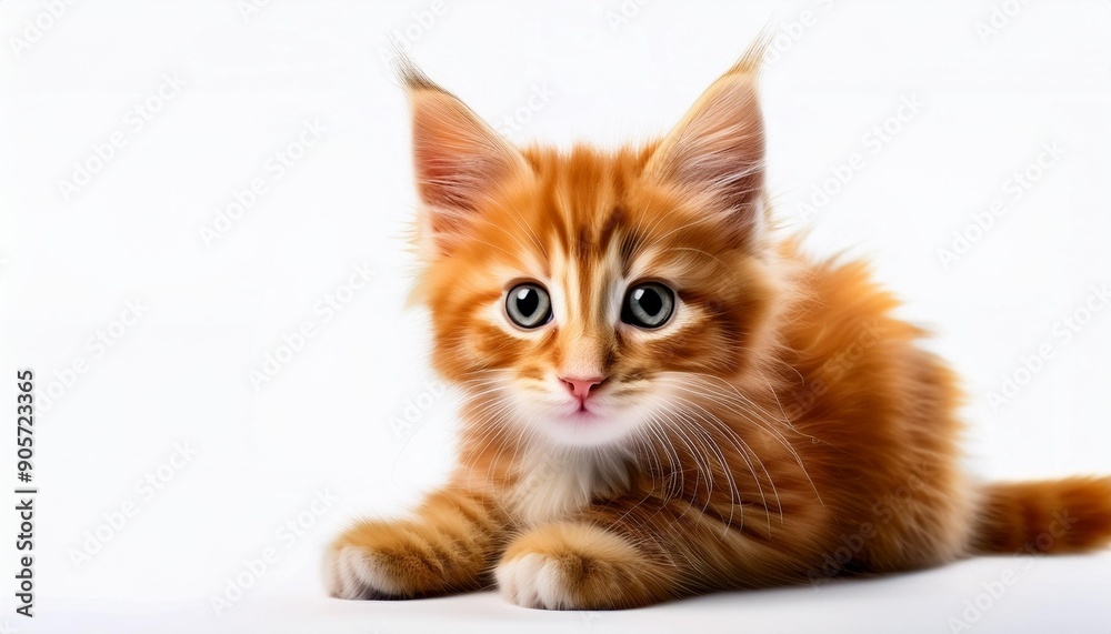Red kitten white background
Red kitten white background