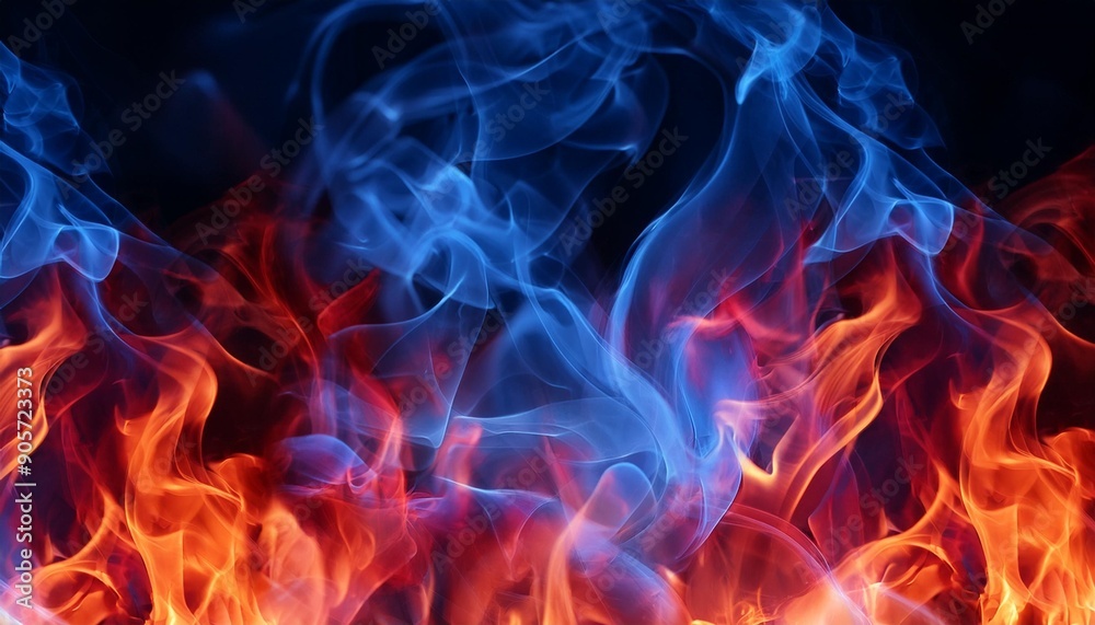 abstract background with red and blue flames of fire abstract background with red and blue flames of fire