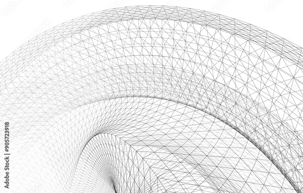 linear view of abstract 3d architecture