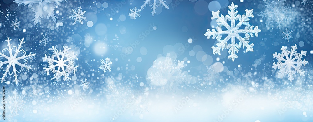 winter blue and white background with snowflakes winter blue and white background with snowflakes