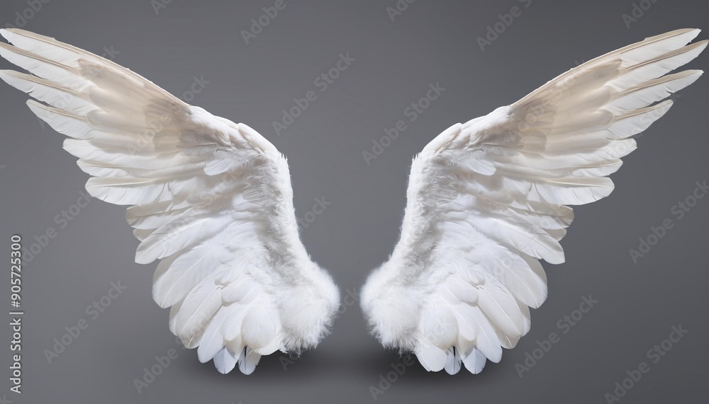 angel wings isolated on gray background this has clipping path angel wings isolated on gray background this has clipping path