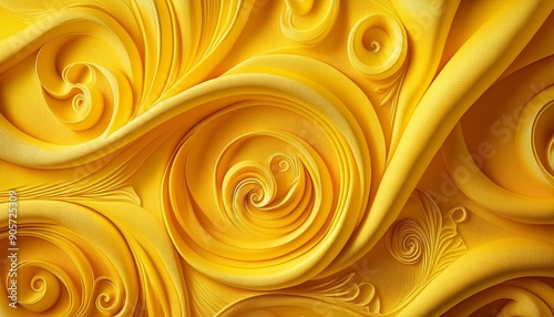yellow wallpaper with swirling pattern swatch