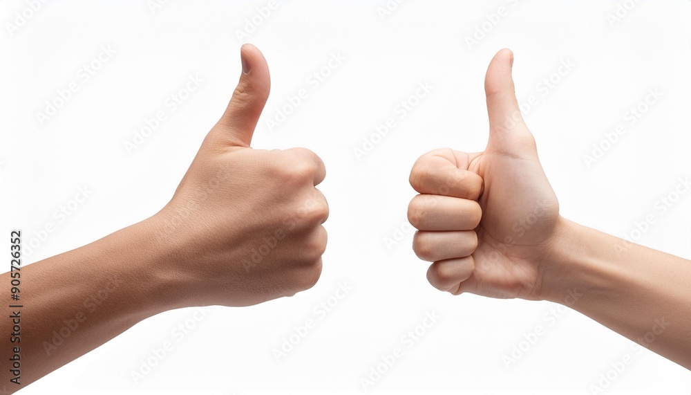 thumbs up gesture isolated on white or transparent background thumbs up gesture isolated on white or transparent background