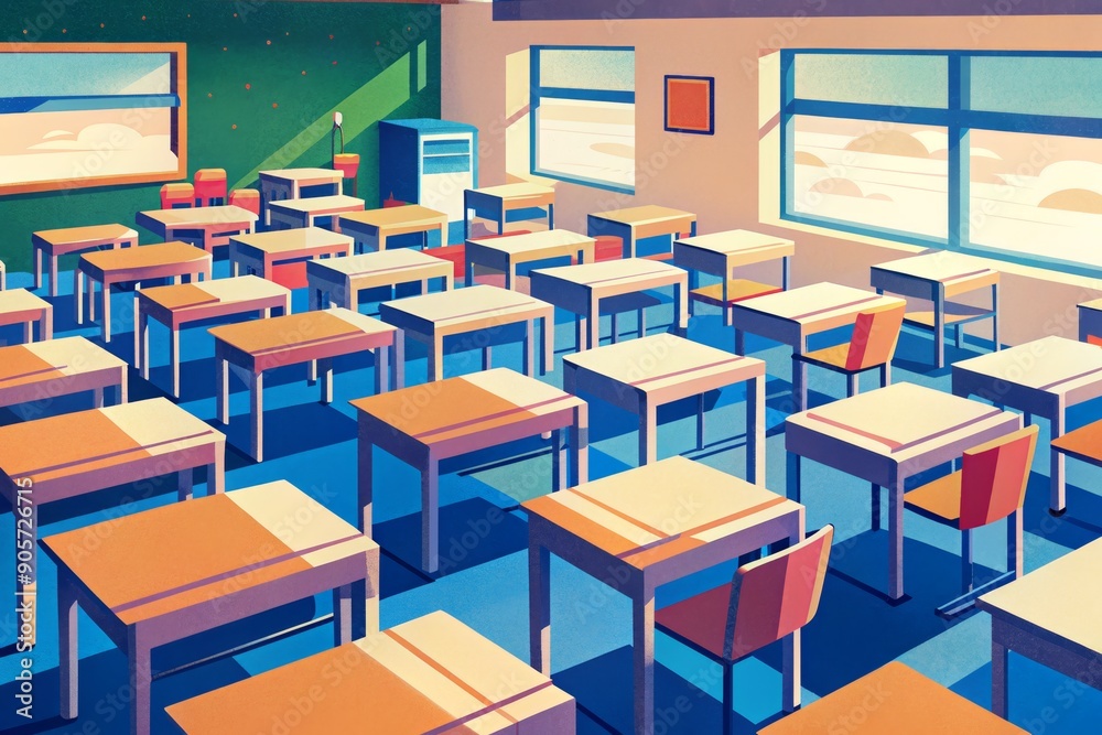 custom made wallpaper toronto digitalEmpty classroom awaits eager learners on a sunny morning