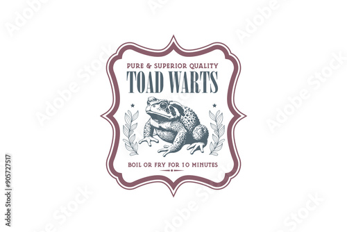 Toad Warts, Vintage Halloween Potion Label Design 