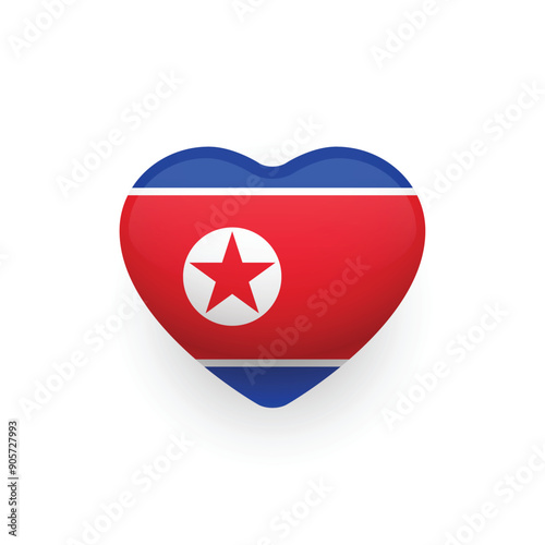 National flag of North Korea shaped as heart. North Korean flag. Vector illustration. Free Download National flag of North Korea shaped as heart. North Korean flag. Vector illustration. - GFXLoad
