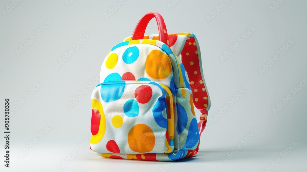 Colorful Polka Dot Backpack on Light Background
Colorful Polka Dot Backpack on Light Background