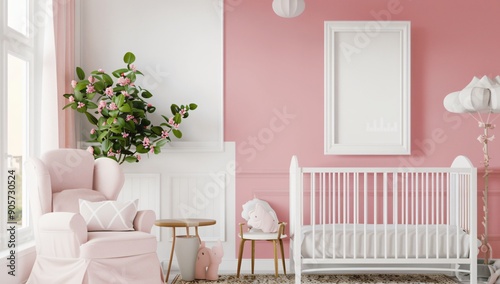 pink room with chair