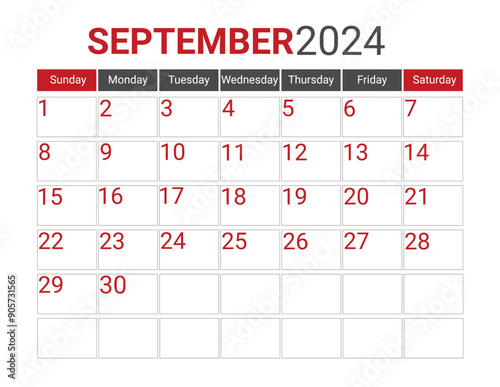 new calendar September 2024 Black and Red Monday Start Landscaped Monthly Planner, Monday Start Calendar 2024, Landscape Organizer, 2024 Monthly Event Planner, 2024 Editable Monday Start Calendar