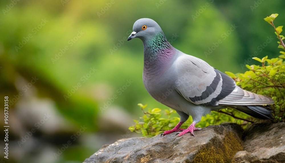 A serene photograph capturing a delicate gray pigeon standing gracefully atop a rugged rock A serene photograph capturing a delicate gray pigeon standing gracefully atop a rugged rock