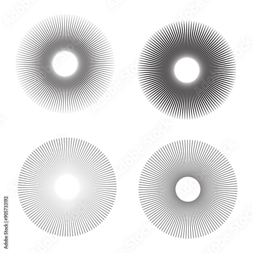 sets Radial circle lines. Radial circle lines.
