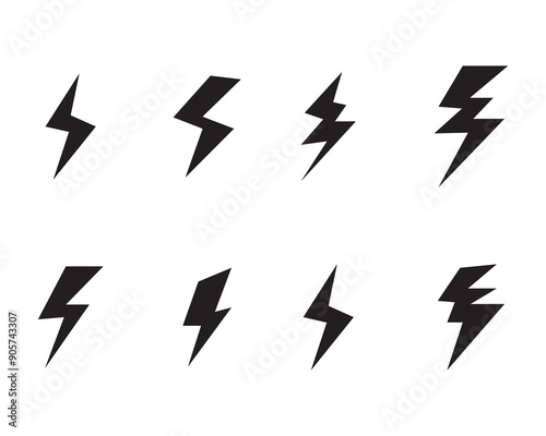 flash thunder power icon, thunderbolt icon set, flash thunder power icon, outline and stroke style for apps and website