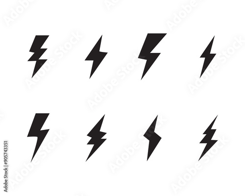 flash thunder power icon, thunderbolt icon set, flash thunder power icon, outline and stroke style for apps and website