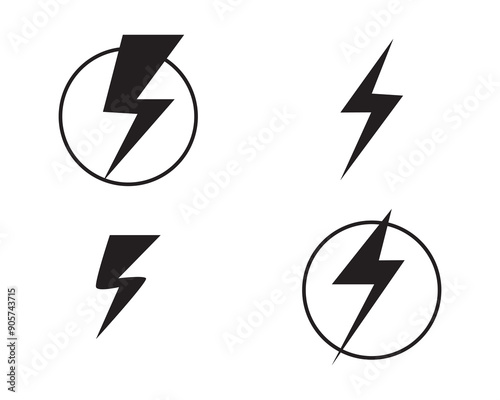 lightning bolt illustration thunder icon set flash icon lighting icon set