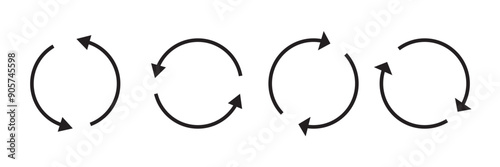 circle arrow icon isolated on white background. Circle arrows icon set.