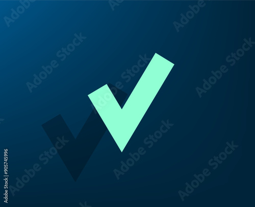 Vector illustration with shadow on blue background with gradient