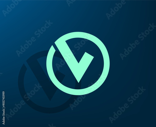 Vector illustration with shadow on blue background with gradient