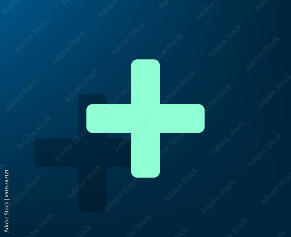 Obraz premium Vector illustration with shadow on blue background with gradient