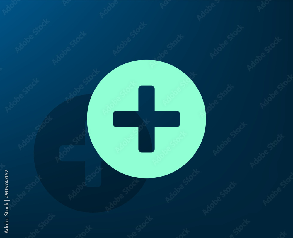 Obraz premium Vector illustration with shadow on blue background with gradient