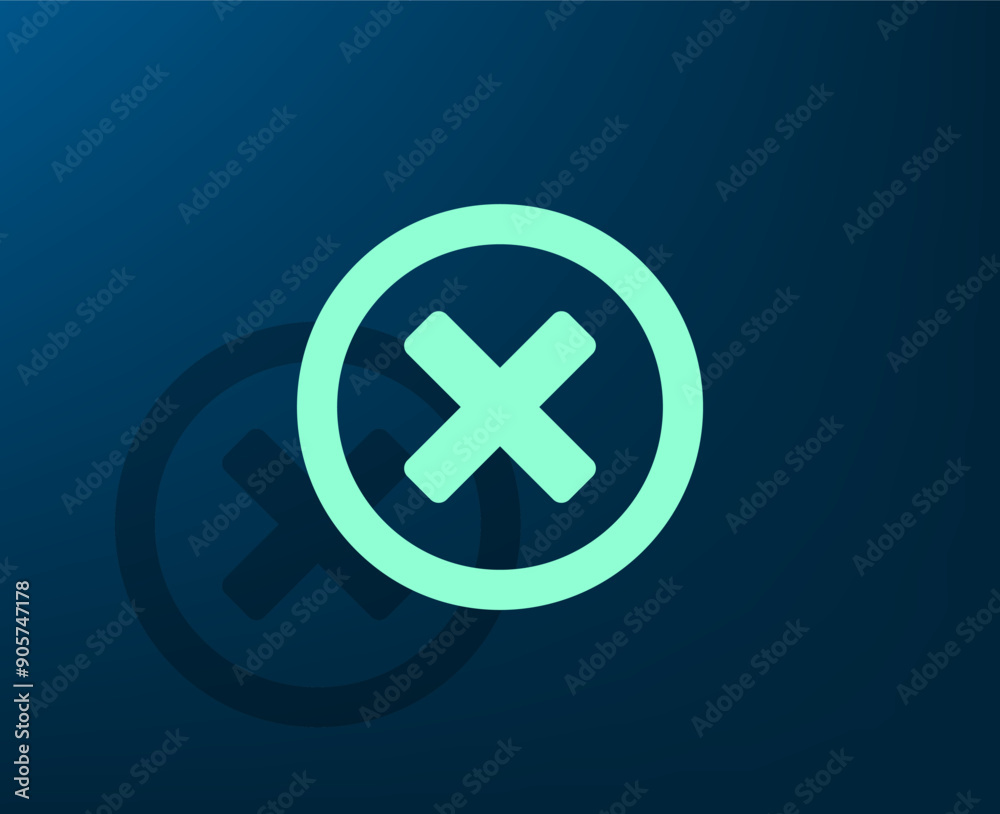 Fototapeta premium Vector illustration with shadow on blue background with gradient