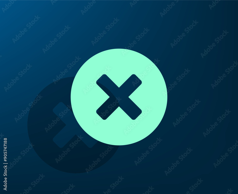 Obraz premium Vector illustration with shadow on blue background with gradient