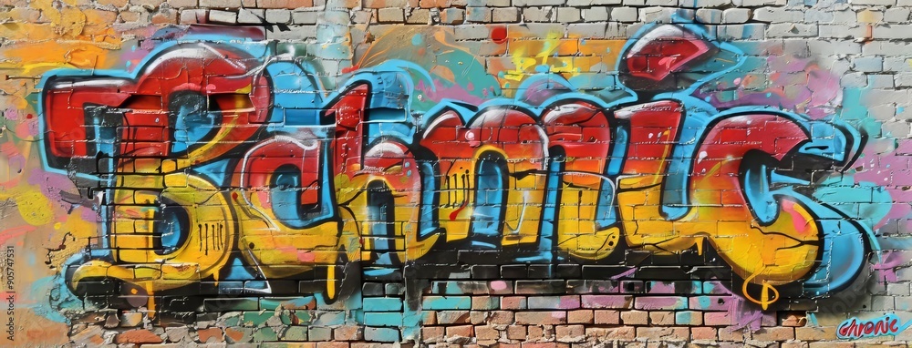 Naklejka premium Graffiti pattern background. Street art concept.