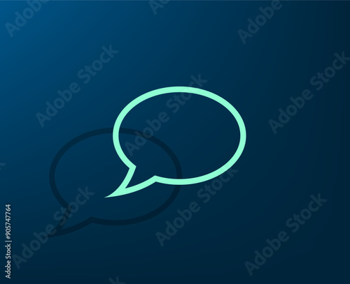Vector illustration with shadow on blue background with gradient