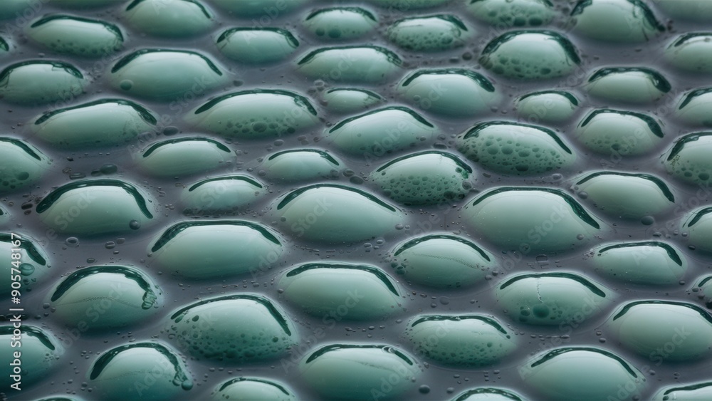 Fototapeta premium A close up of a bunch of bubbles that are in water, AI
