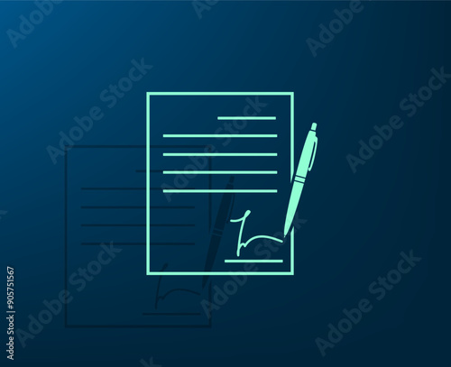 Vector illustration with shadow on blue background with gradient